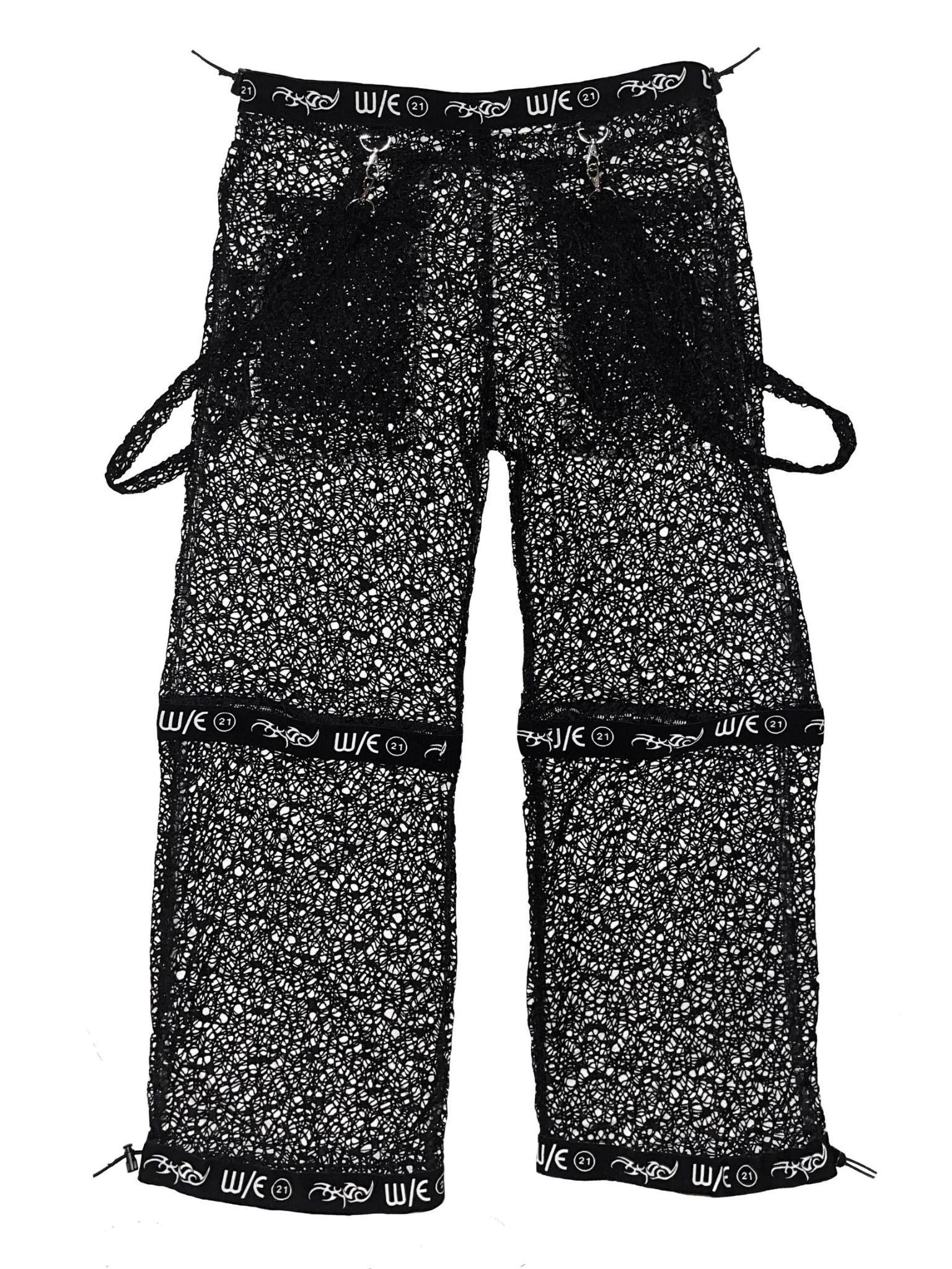 Black Spiderweb Bondage Zipoff Pants | WHATEVER 21